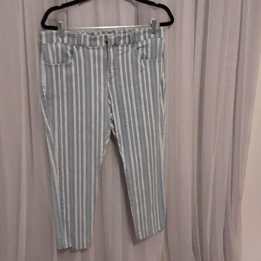Loft denim striped pants